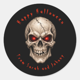 Personlig gotisk dödskalle God Halloween Runt Klistermärke