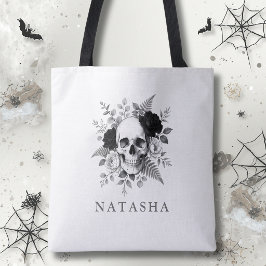 Personlig gotisk dödskalle Halloween Tygkasse