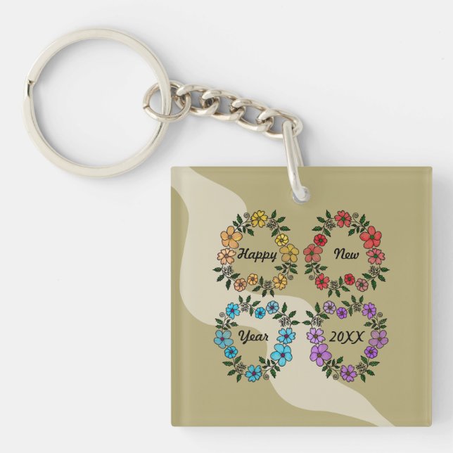 PERSONLIG GOTT NYTT ÅR 20XX OCH BLOMMAR (Framsidan)
