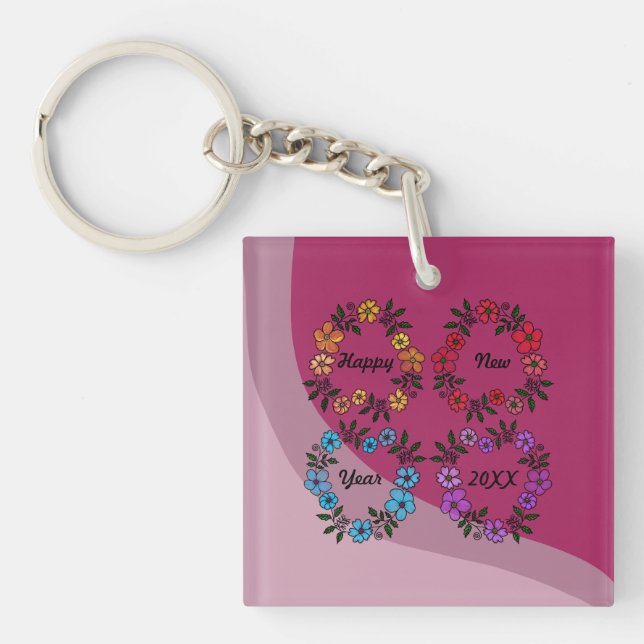 PERSONLIG GOTT NYTT ÅR 20XX OCH BLOMMAR (Framsidan)