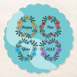 PERSONLIG GOTT NYTT ÅR 20XX OCH BLOMMAR UNDERLÄGG PAPPER