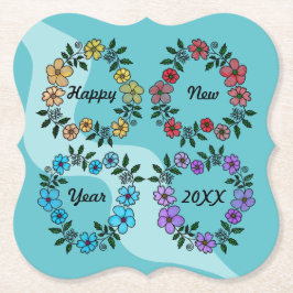 PERSONLIG GOTT NYTT ÅR 20XX OCH BLOMMAR UNDERLÄGG PAPPER