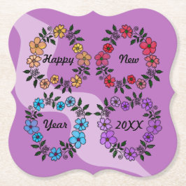 PERSONLIG GOTT NYTT ÅR 20XX OCH BLOMMAR UNDERLÄGG PAPPER