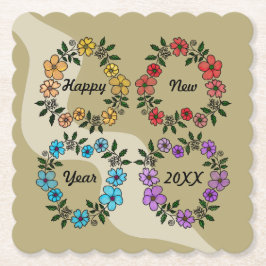 PERSONLIG GOTT NYTT ÅR 20XX OCH BLOMMAR UNDERLÄGG PAPPER