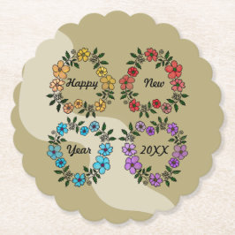 PERSONLIG GOTT NYTT ÅR 20XX OCH BLOMMAR UNDERLÄGG PAPPER
