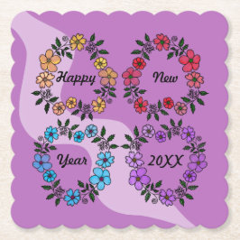 PERSONLIG GOTT NYTT ÅR 20XX OCH BLOMMAR UNDERLÄGG PAPPER