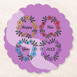 PERSONLIG GOTT NYTT ÅR 20XX OCH BLOMMAR UNDERLÄGG PAPPER