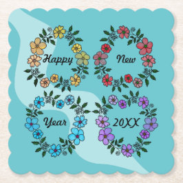 PERSONLIG GOTT NYTT ÅR 20XX OCH BLOMMAR UNDERLÄGG PAPPER