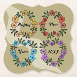 PERSONLIG GOTT NYTT ÅR 20XX OCH BLOMMAR UNDERLÄGG PAPPER