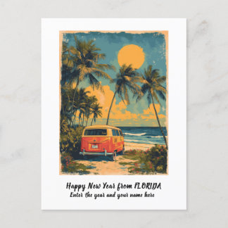 Personlig Gott Nytt År Florida Palmlövträd Helg Vykort