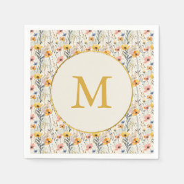 Personlig Gouache Meadow Flowers Mönster Pappersservett