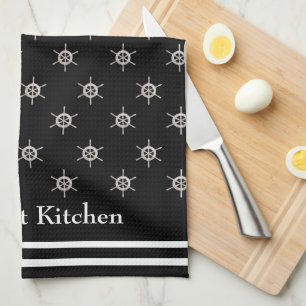 Personlig Gourmet Kitchen B&W Boat Helm Kökshandduk