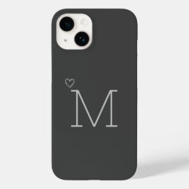 Personlig grå initial iPhone-fodral