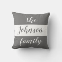 Personlig Grå Vita Ränder Familjenamn