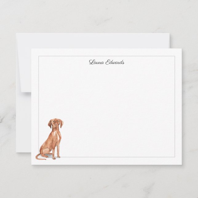Personlig grå Vizsla hund Anteckningskort (Framsida)