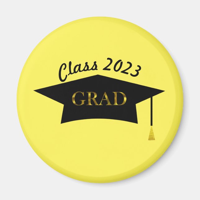 Personlig Grad Hat & Anpassningsbar Text Class 202 Magnet (Framsidan)