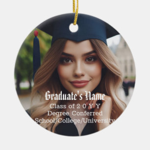 Personlig Grad Photo, Namn och Studenten Julgransprydnad Keramik