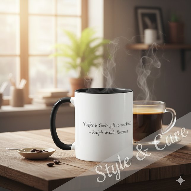 Personlig grafisk kaffecitatskombination mugg (Personalized Coffee Quote Graphic Combo Mug)
