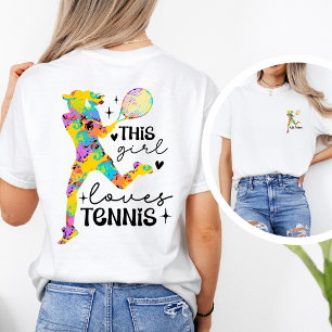 Personlig grafisk t-shirt för tjejernas tennisteam