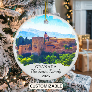 Personlig Granada Ornament, Spanien Julgransprydnad Keramik