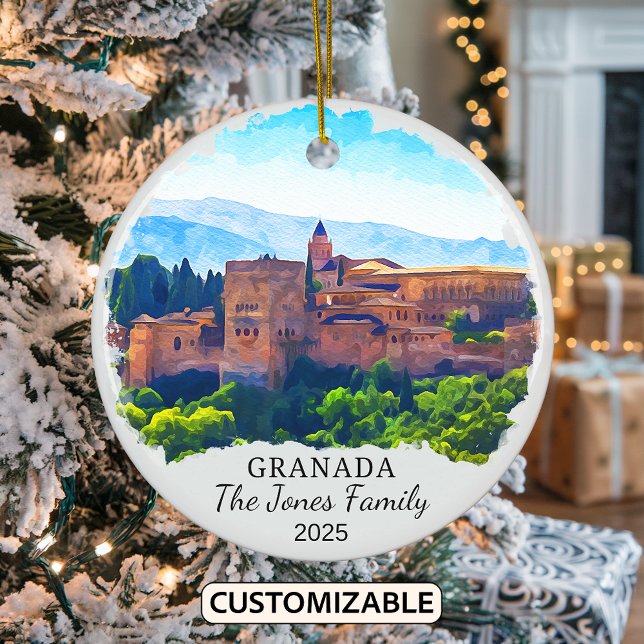 Personlig Granada Ornament, Spanien Julgransprydnad Keramik (Skapare uppladdad)