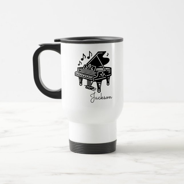 Personlig Grand Piano Mugg - Anpassat namn (Vänster)