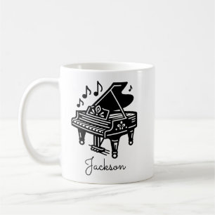 Personlig Grand Piano-mugg – Anpassat Namn Kaffemugg