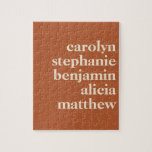 Personlig Grandchildren Namn i Rust Pussel<br><div class="desc">Modern Typography Personlig Grandchildren Namn | Rust Puzzle</div>