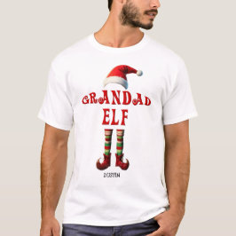 Personlig Granddad Elf jul T-Shirt