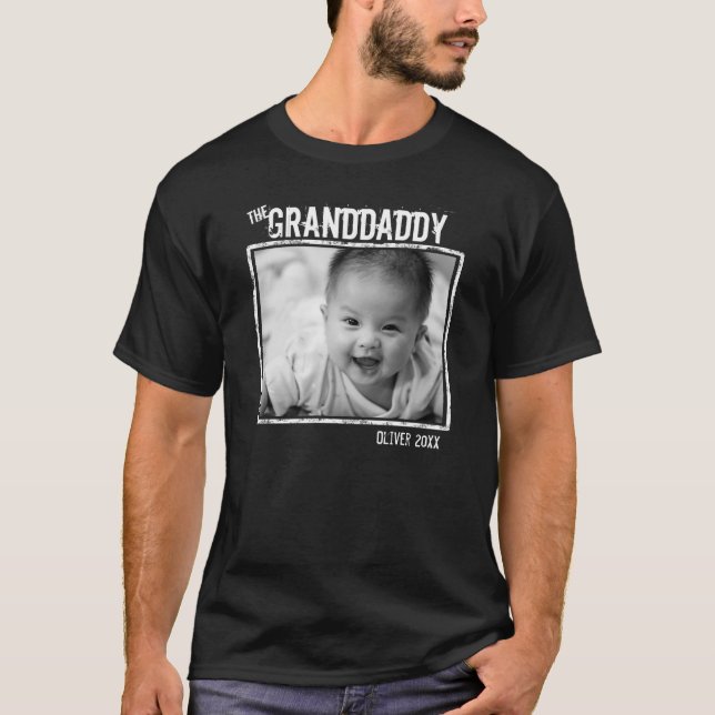 Personlig Granddad - New Grandchild Photo T Shirt (Framsida)