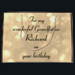 Personlig Grandfather Birthday<br><div class="desc">Silver personlig Birthday Gift Bag för underbara farfar</div>