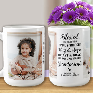 Personlig Grandfather Grandma Grandpa 2 Photo Kaffemugg