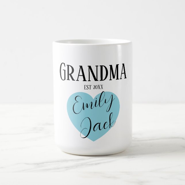 Personlig Grandma Anpassningsbars skript Namn Kaffemugg (Center)