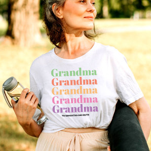 Personlig Grandma Barnbarn Mors dag T Shirt
