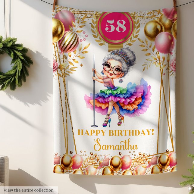 Personlig Grandma Blanket Funny Birthday Fleecefilt (Personalized Grandma Blanket Funny Birthday)