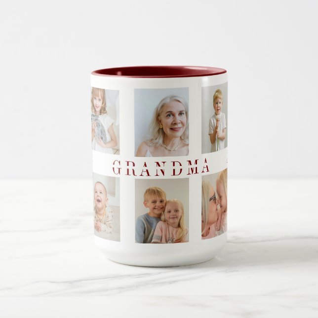 Personlig Grandma Combo Mugg | Anpassningsbar Foto (Center)