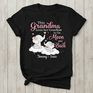 Personlig Grandma Elefant T-Shirt