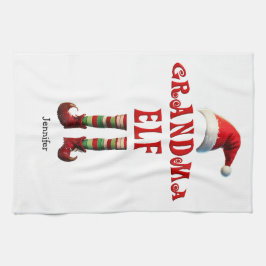 Personlig Grandma Elf jul Kitchen Towel Kökshandduk