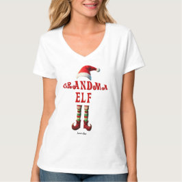 Personlig Grandma Elf jul T-Shirt