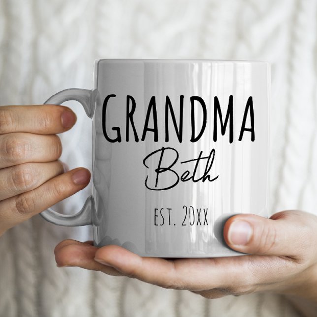 Personlig Grandma & Est. År Kaffemugg (Skapare uppladdad)