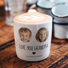 Personlig Grandma Gift | Anpassningsbar Grandchild Espressomugg