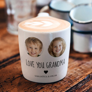 Personlig Grandma Gift Anpassningsbar Grandchild Espressomugg