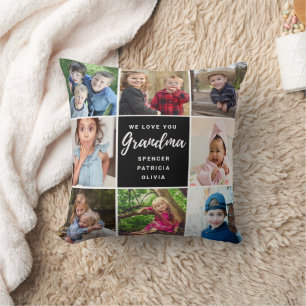 Personlig Grandma Gift från Barnbarn 9 Photo Kudde