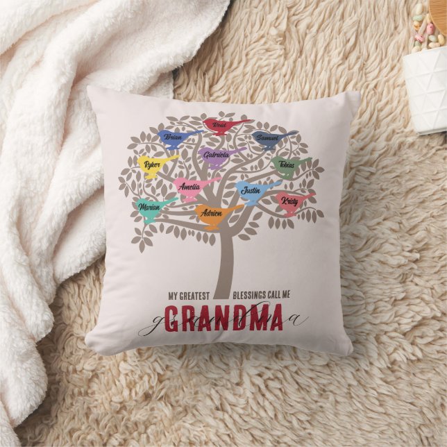 Personlig Grandma Gift Grandchild Mors dag Kudde (Filt)