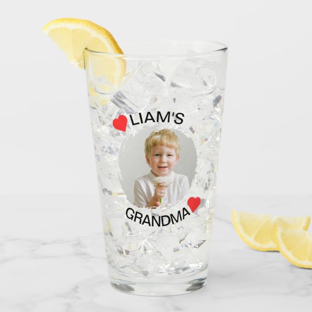 Personlig Grandma Glass Kopp | Child Ansikte Photo (Framsida Ice)