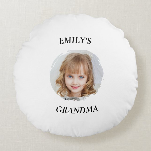 Personlig Grandma Granddotter Round Pillow Rund Kudde (Framsidan)
