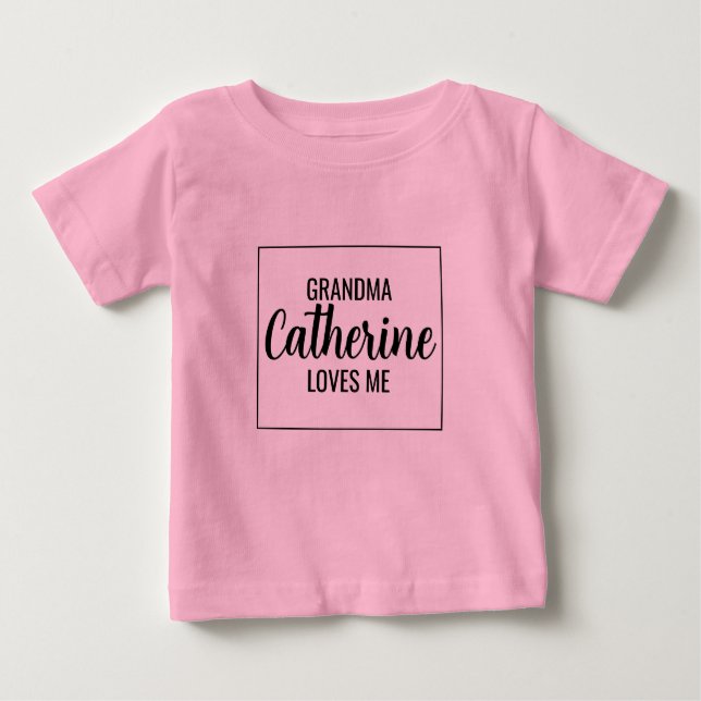 Personlig Grandma Kärlek Me Grandchild T Shirt (Framsida)
