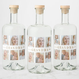 Personlig Grandma Liquor-etikett | Anpassningsbar Spritflaskor Etikett