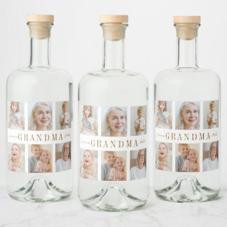 Personlig Grandma Liquor-etikett | Anpassningsbar  Spritflaskor Etikett