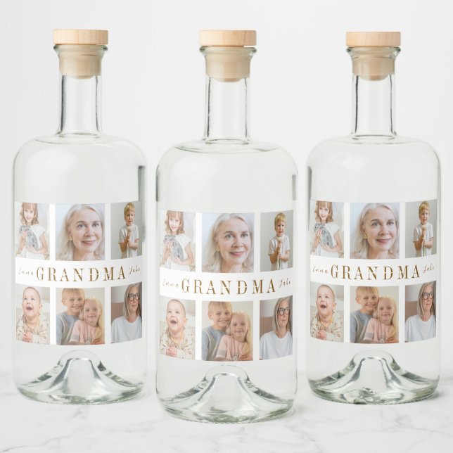 Personlig Grandma Liquor-etikett | Anpassningsbar  Spritflaskor Etikett (Flaskor)